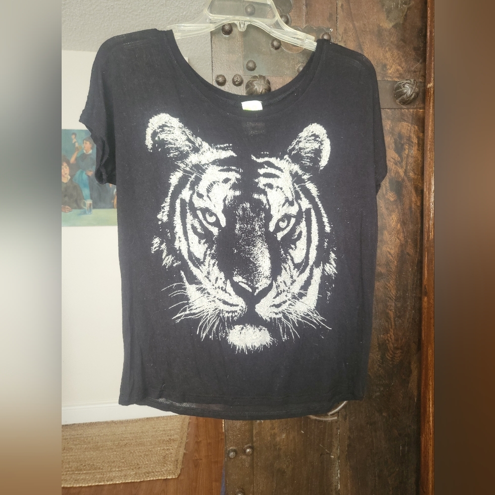BLACK SHIRT WITH TIGER PRINT SIZE M - Picture 4 of 5